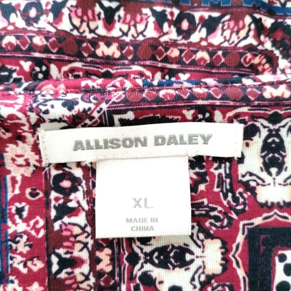 Allison Daley Womens Multicolor 3/4 Sleeve Geometric Boho Blouse Top Size XL - Picture 5 of 7